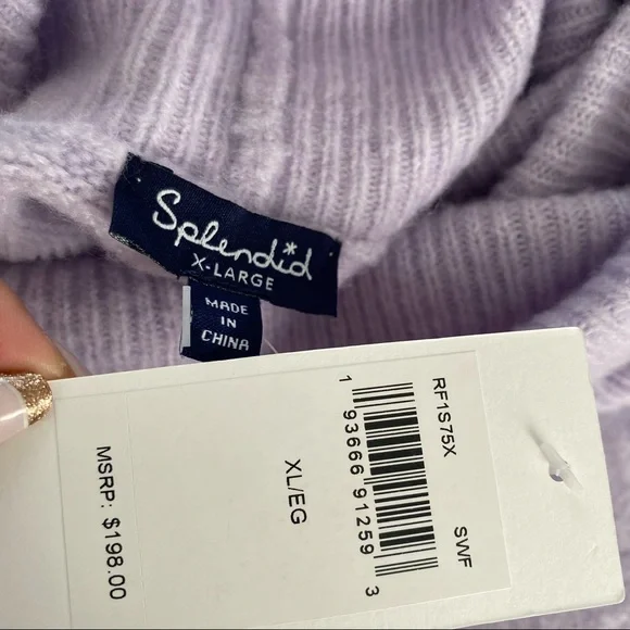 SOLD NWT Anthropologie Splendid Funnel Turtleneck Lavender Wool Sweater XL - Picture 6 of 6